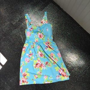 Floral blue summer pinup dress