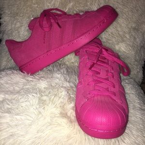All pink Adidas superstars