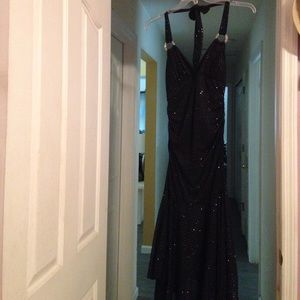 Black long glittered dress