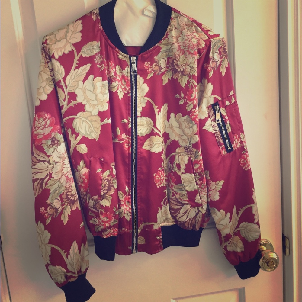 Beautiful floral print bomber jacket
