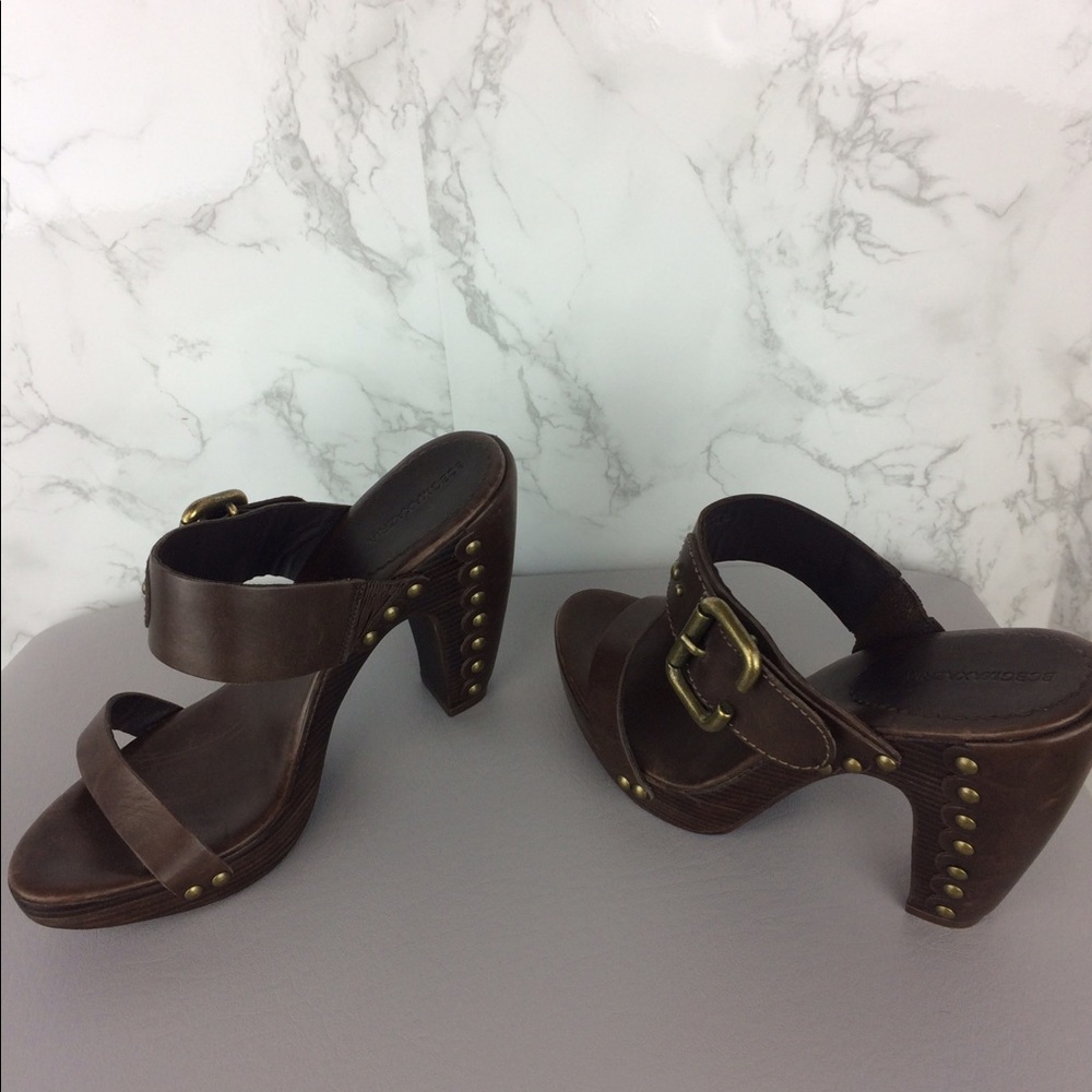 BCBG MAX AZRIA Wood and Leather Heels Size 9