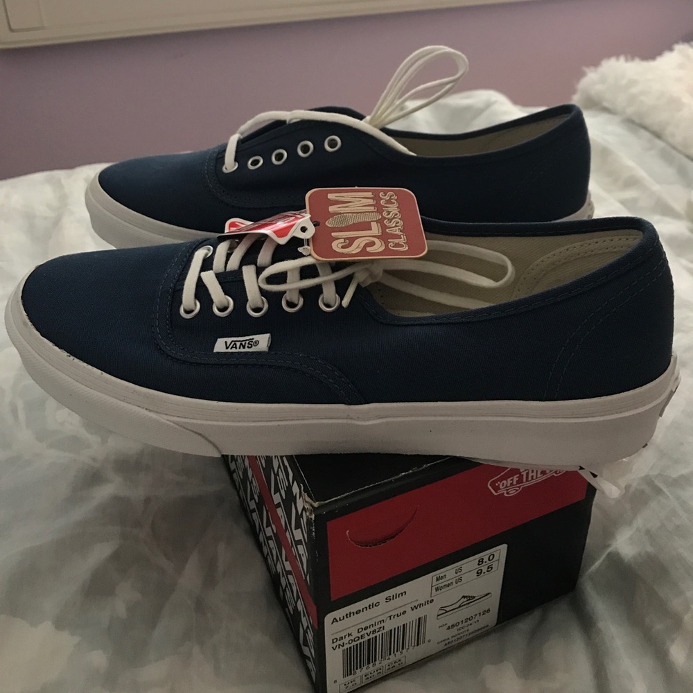 Brand New Navy Authentic Slim Vans