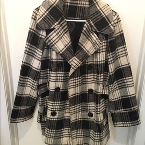 George 1X Plaid Peacoat