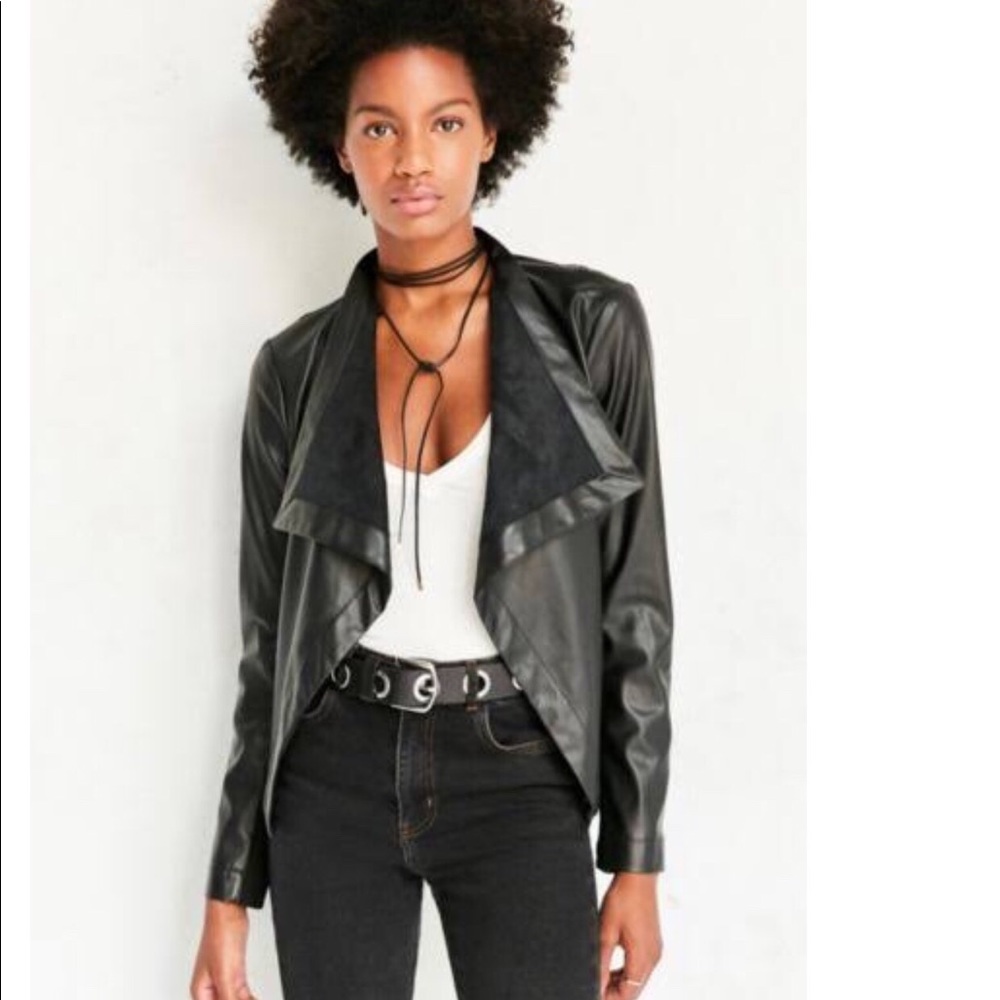 BB Dakota waterfall faux leather jacket