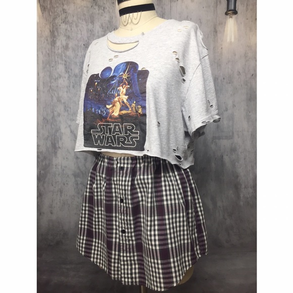 STAR WARS NEW HOPE DISTRESSED GEMSTONE CROP TOP!! - Picture 3 of 8