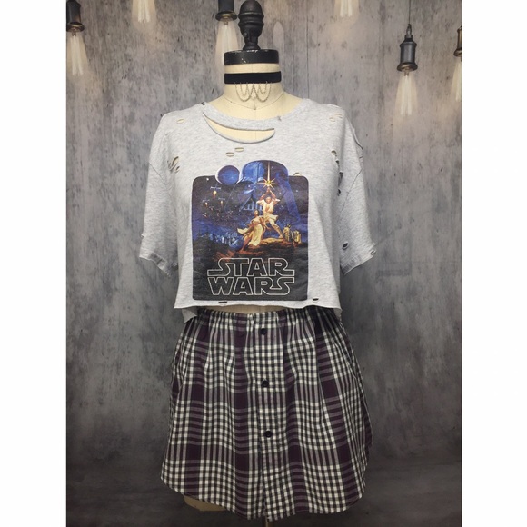 STAR WARS NEW HOPE DISTRESSED GEMSTONE CROP TOP!! - Picture 2 of 8