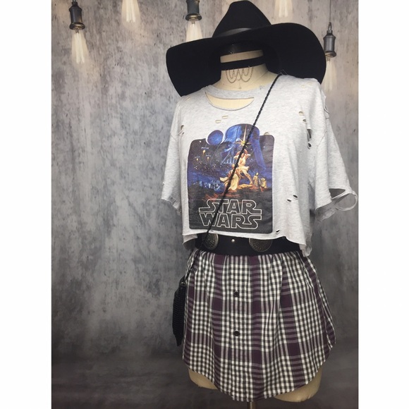 STAR WARS NEW HOPE DISTRESSED GEMSTONE CROP TOP!! - Picture 7 of 8