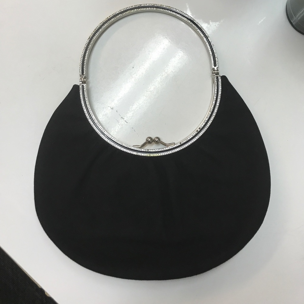 Black suede & Swarovski Valentino Garavani Clutch