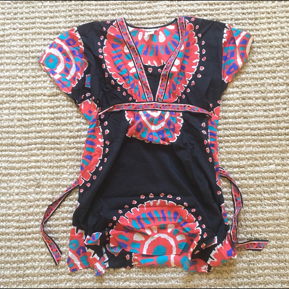 SALE Trina Turk Long Blouse With Tie Size M