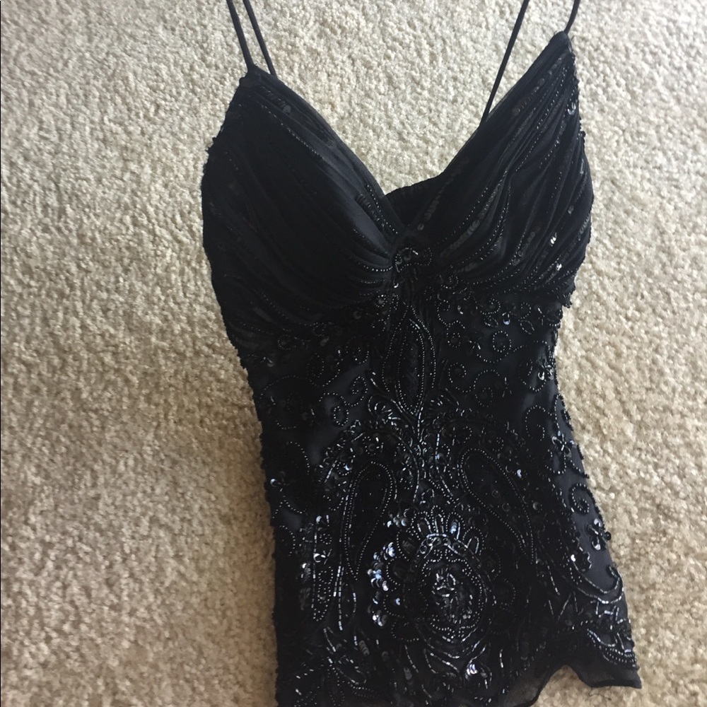 Black beaded tank