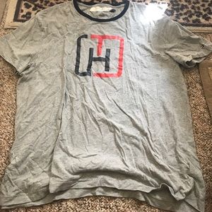 Grey navy blue and red Tommy Hilfiger shirt