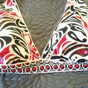 Fun colorful bikini Top __ coral, black, white