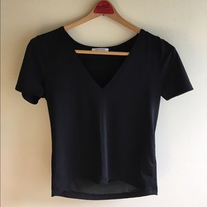 Zara- Silky Black V-neck