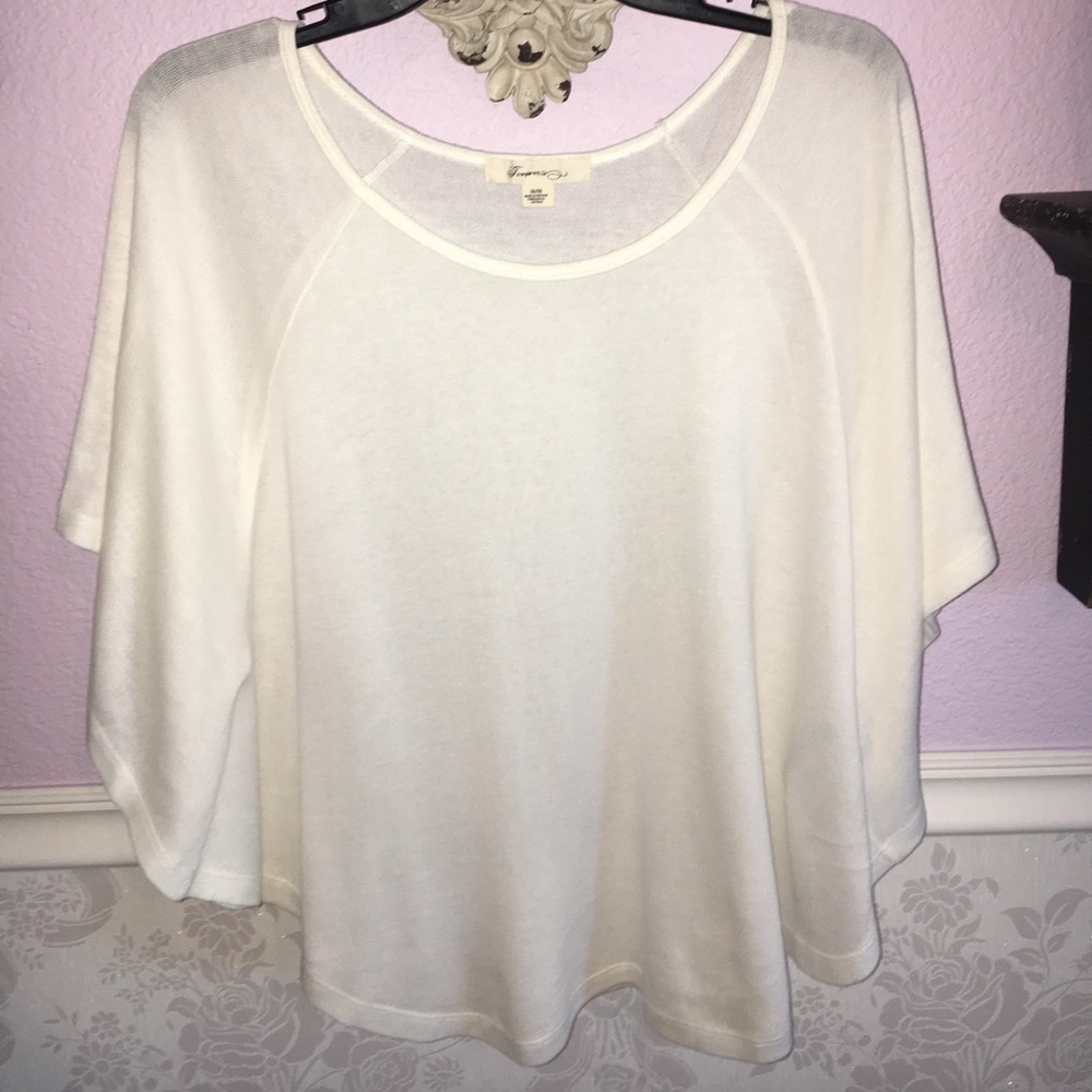 White flowy top