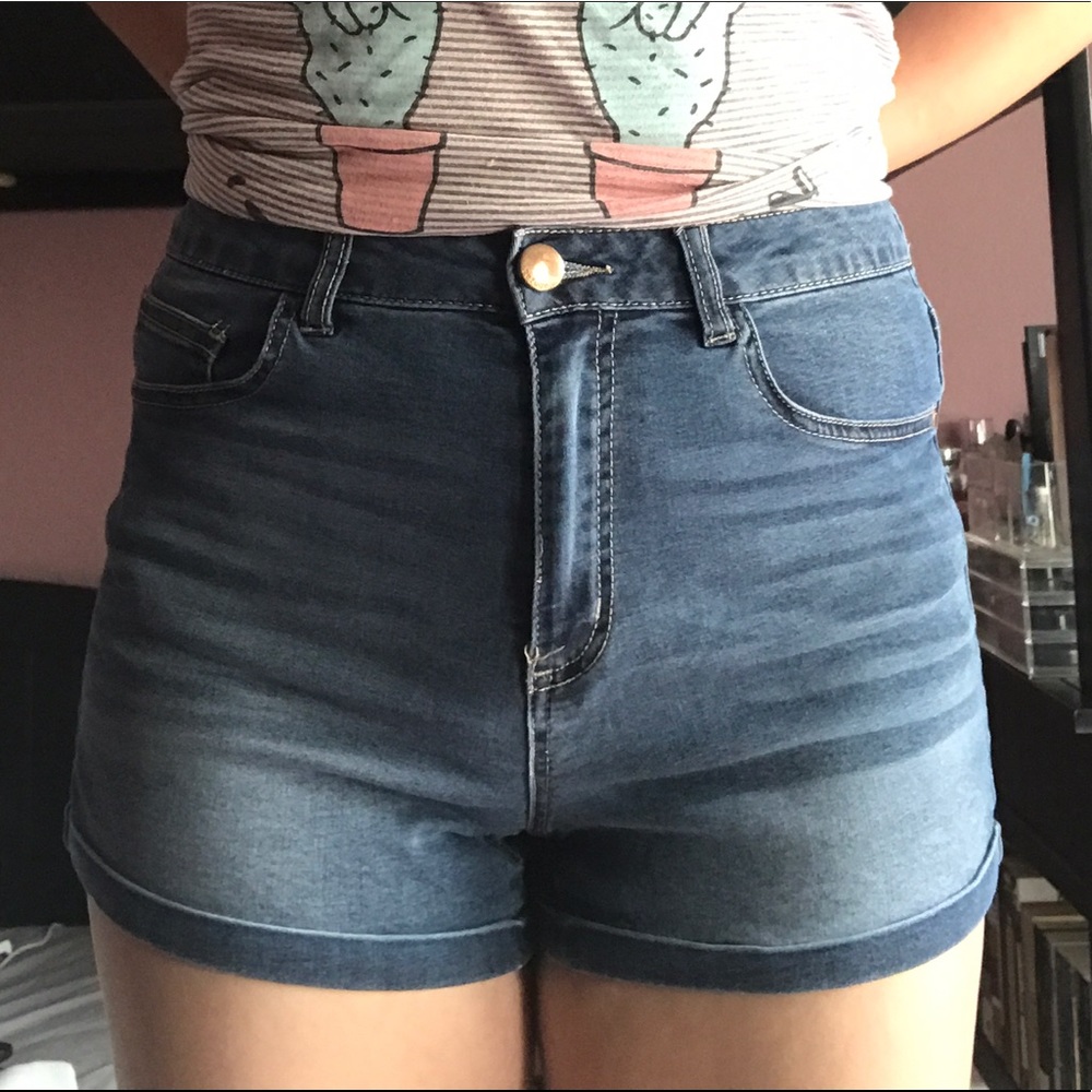 Charlotte Russe denim high-waisted shorts