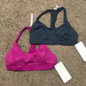 Two Lululemon Hot Like Agni bras size 10 NWT