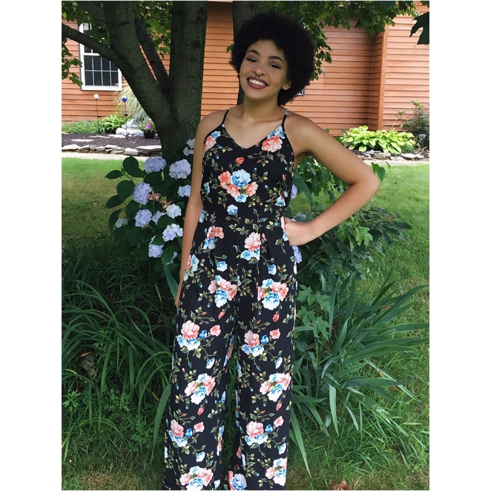 CLEARANCE Black Floral Jumpsuit - Picture 4 of 4