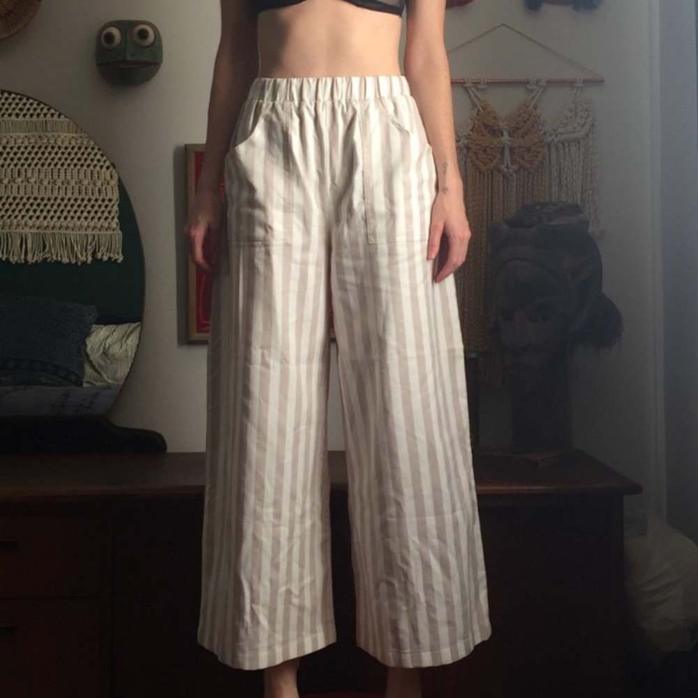 Reifhaus Wide Leg Stripe Pants