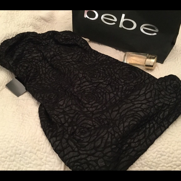 BEBE Textured Rosette Dress - Picture 7 of 8