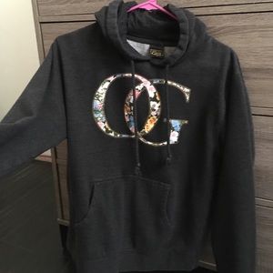 Dark Grey Obey sweatshirt with floral "OG" Label