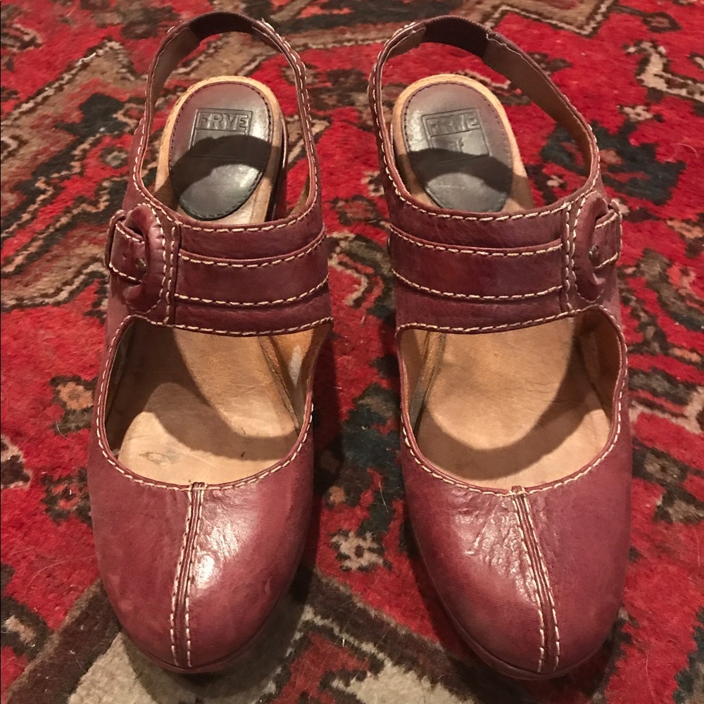 FRYE Mary-jane buckle slingbacks
