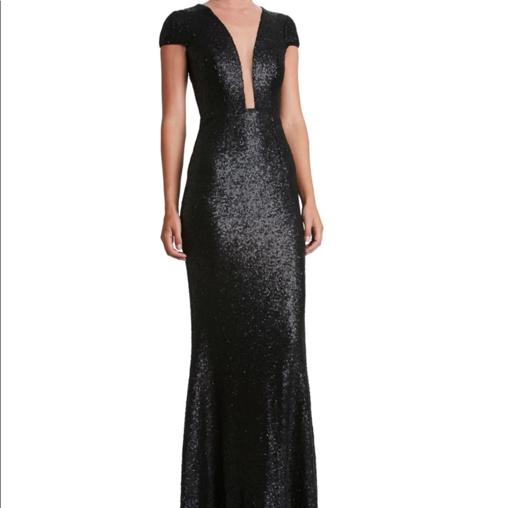 Dress the Population Black Sequin Gown