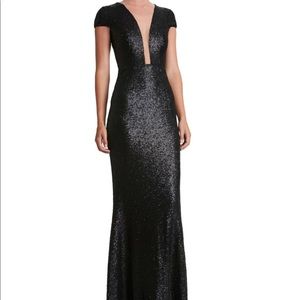 Dress the Population Black Sequin Gown