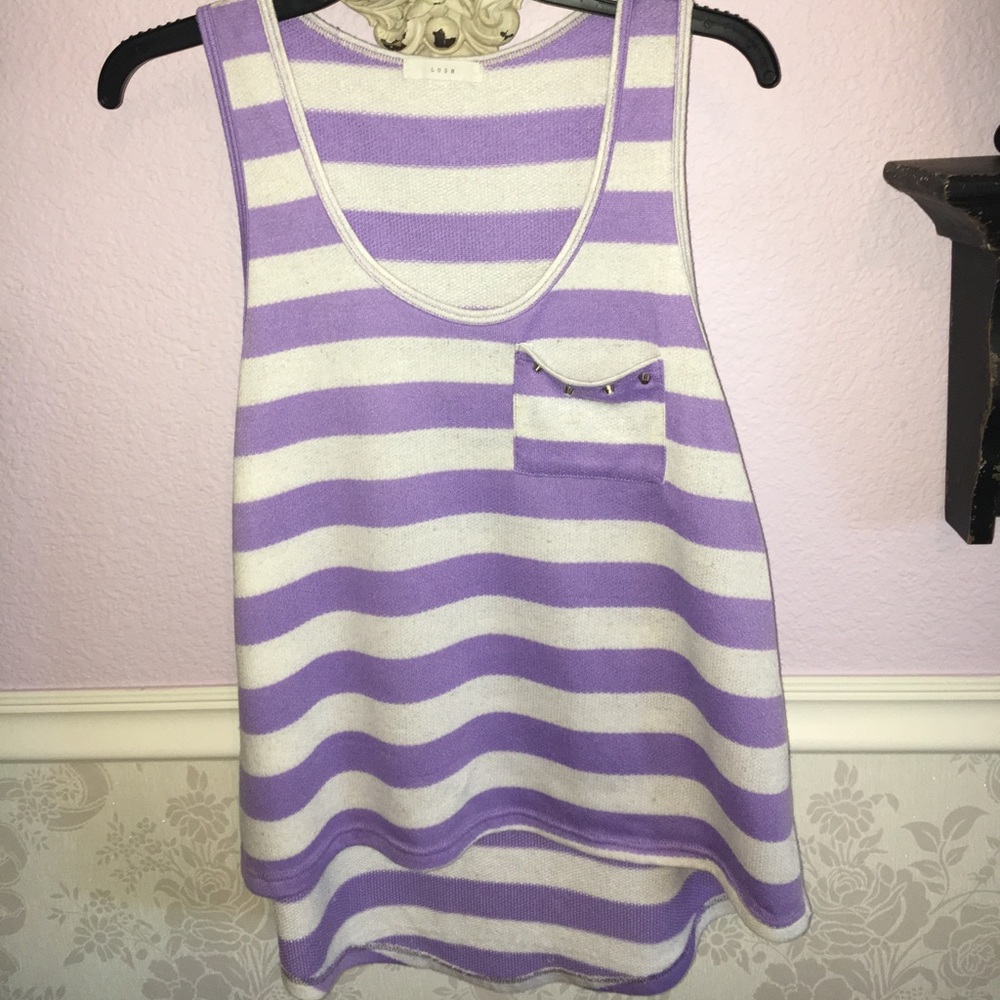 Purple and white striped shirt