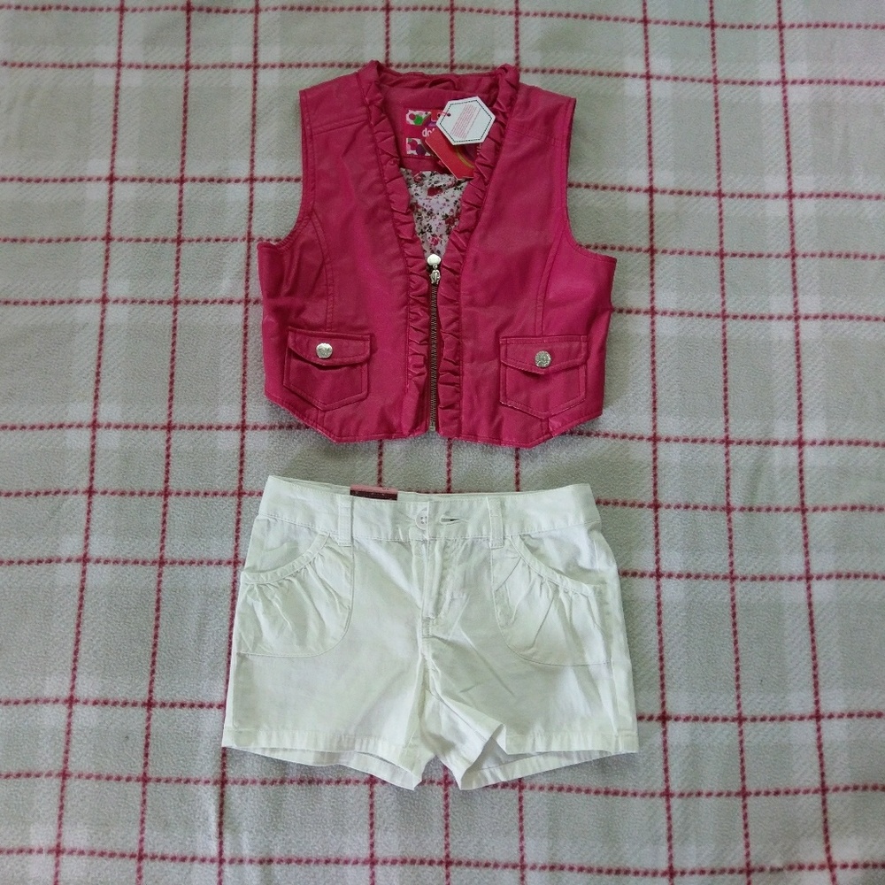 Dollhouse Leather Vest,  SO Shorts, NWT!