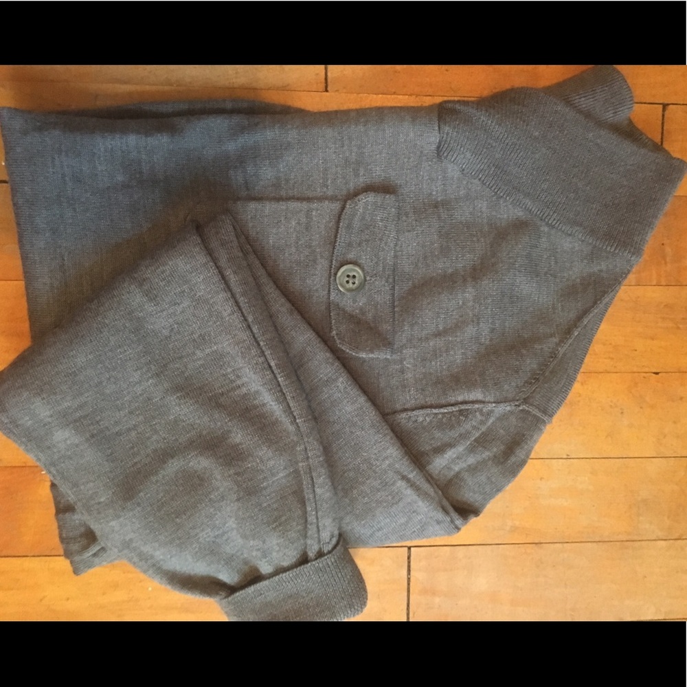 Men's Mark Anthony Grey Merino Wool Fitted Sweater
