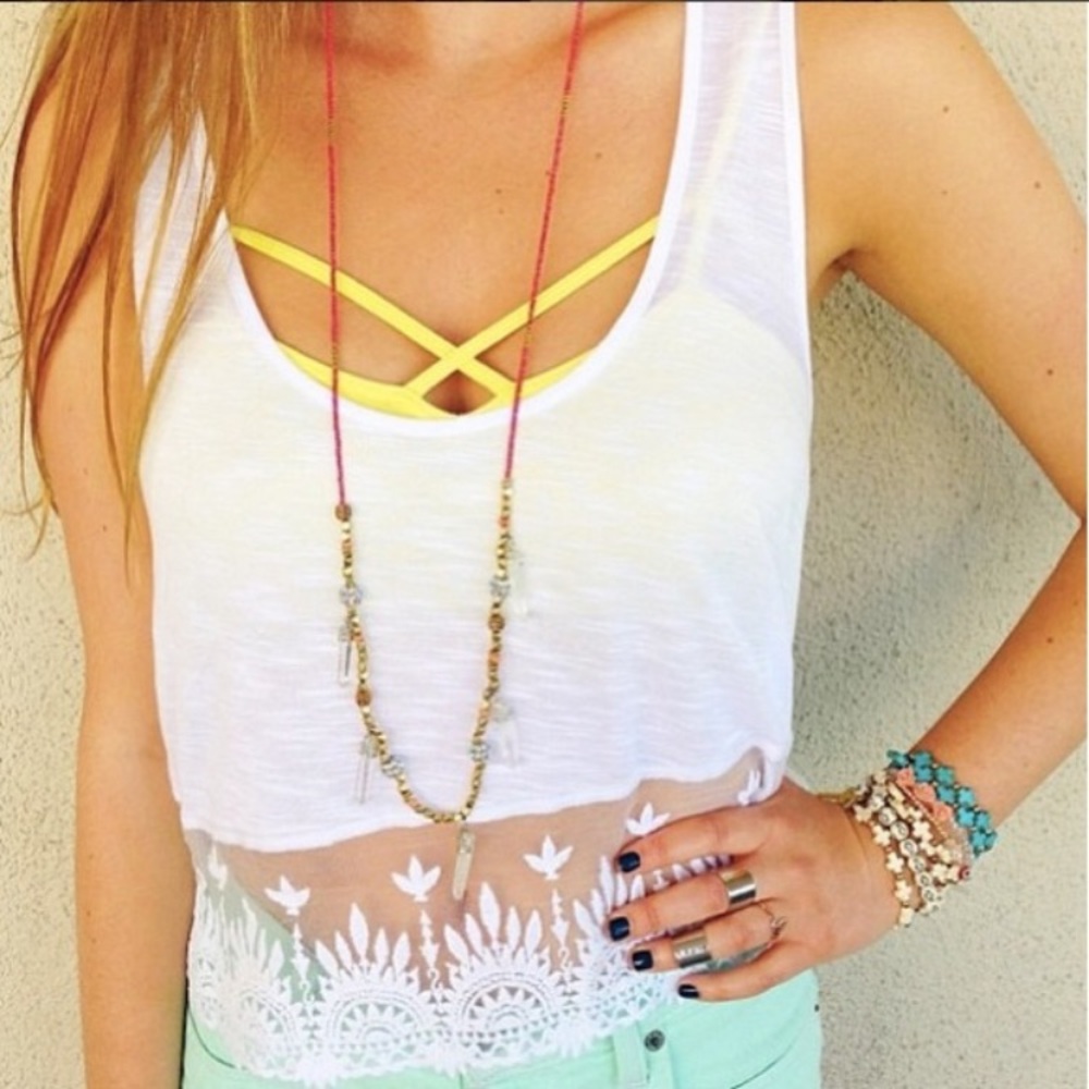 White/Black Racerback LF Tank Top