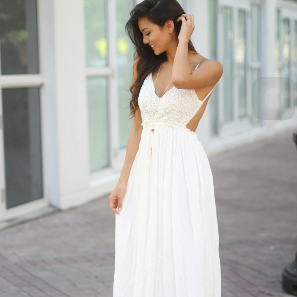 Backless white dress