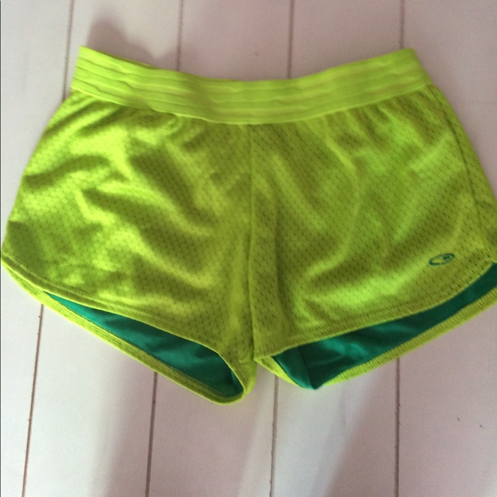 Yellow and green athletic shorts