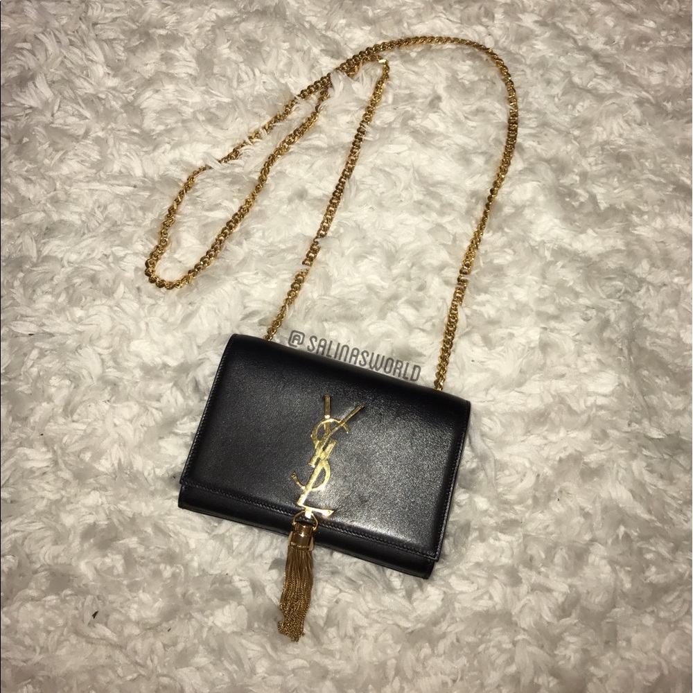 YSL Women's Kate Monogram Leather Tassel Chain