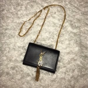 YSL Women's Kate Monogram Leather Tassel Chain