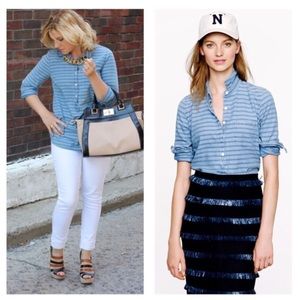 Denim pattern J Crew Top