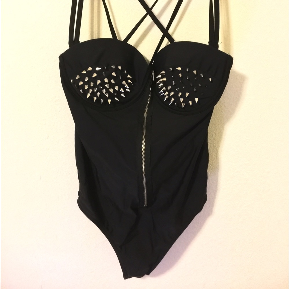 Current mood Brinkley Studded Zip swimsuit