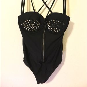 Current mood Brinkley Studded Zip swimsuit