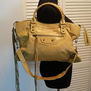 PINKY Leather Tote Handbag with Fringes