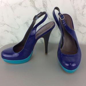 MADDEN GIRL Colorblock Slingback Heels Size 10