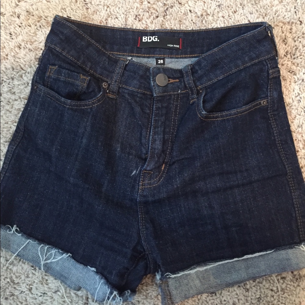 Urban Outfitters BDG high rise dark wash shorts