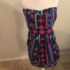 Colorful Strapless Dress