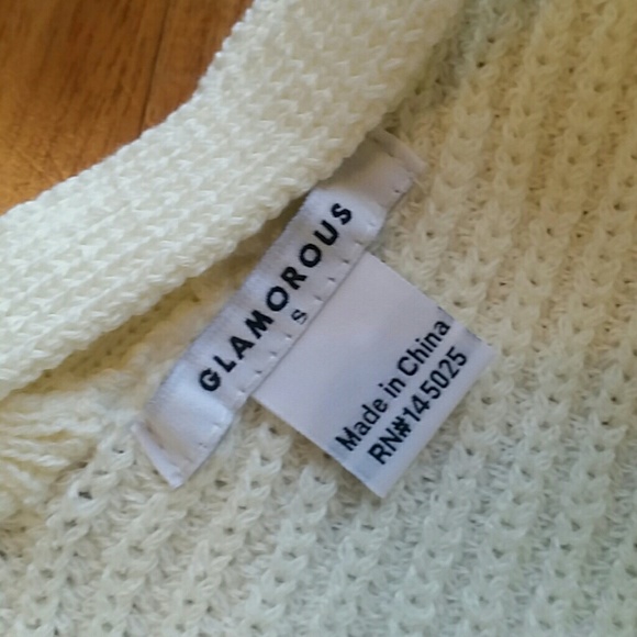 !SOLD!GLAMOROUS COLD SHOULDER OPEN SWEATER - Picture 7 of 8