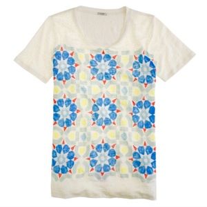 SALE🎉 J. Crew Moroccan Tile Linen Tee