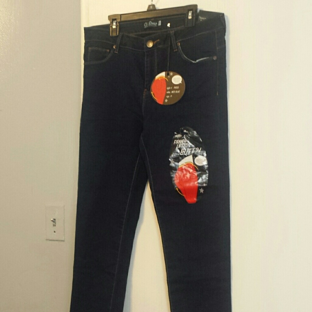 Dark blue hgh rise denim jeans