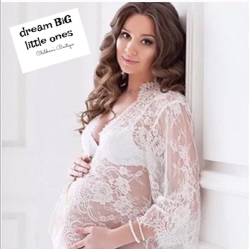 Lace belly photo prop baby maternity robe lace SM