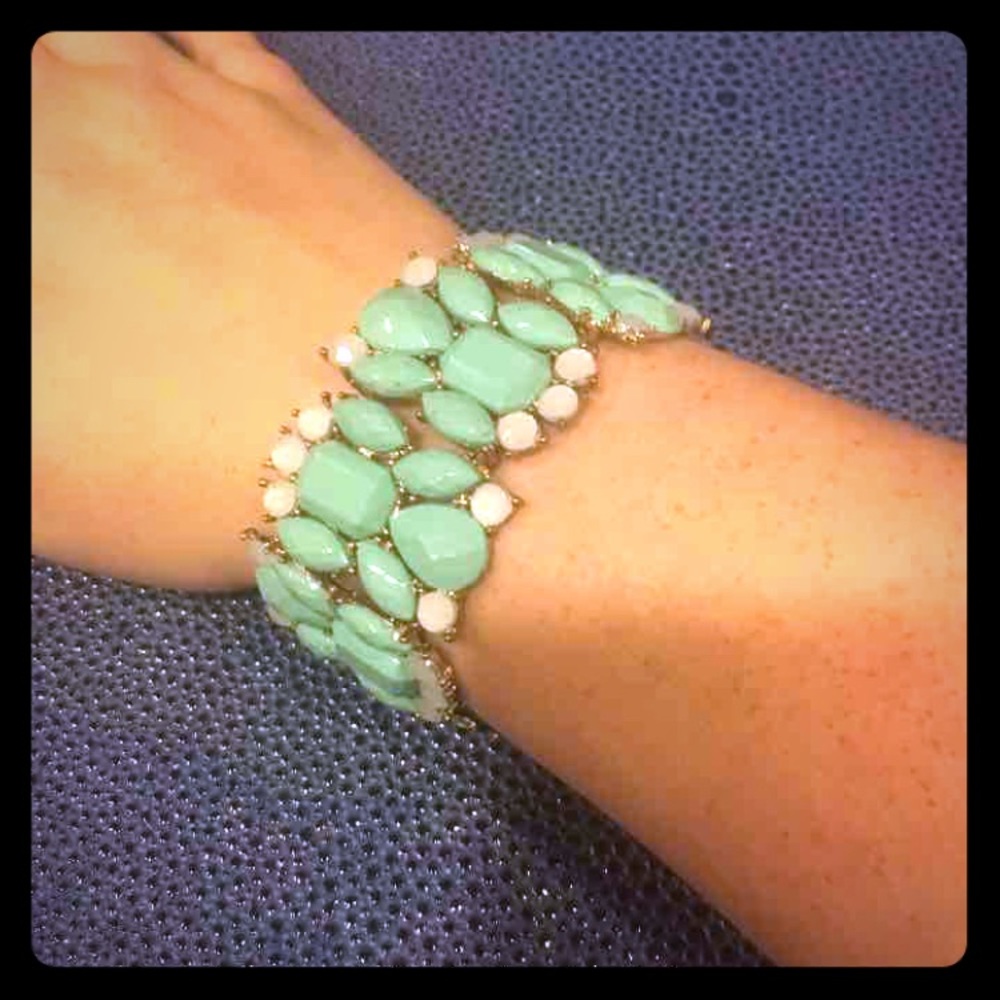 Gold and mint bracelet