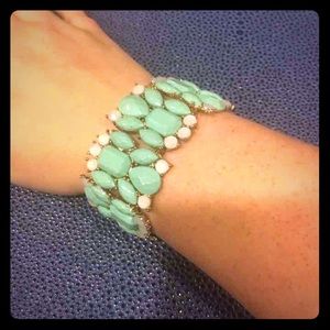 Gold and mint bracelet