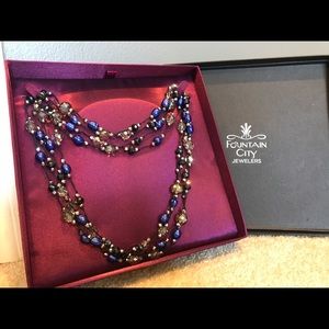 Genuine Pearl & Crystal Necklace (RV $100)