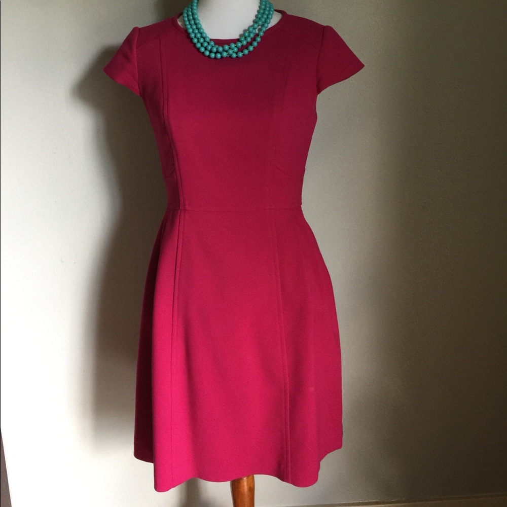 Raspberry fit and flare Eliza J dress